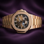 Patek Philippe Nautilus Moon Phases 18k Rose Gold Brown Dial 5712/1R-001