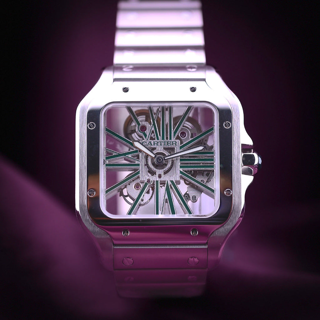 Cartier Santos de Cartier Skeleton Green WHSA0028