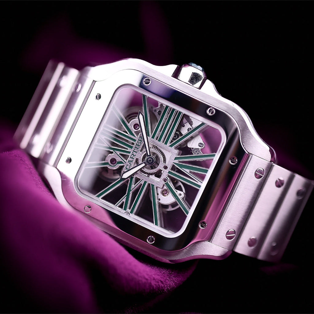 Cartier Santos de Cartier Skeleton Green WHSA0028
