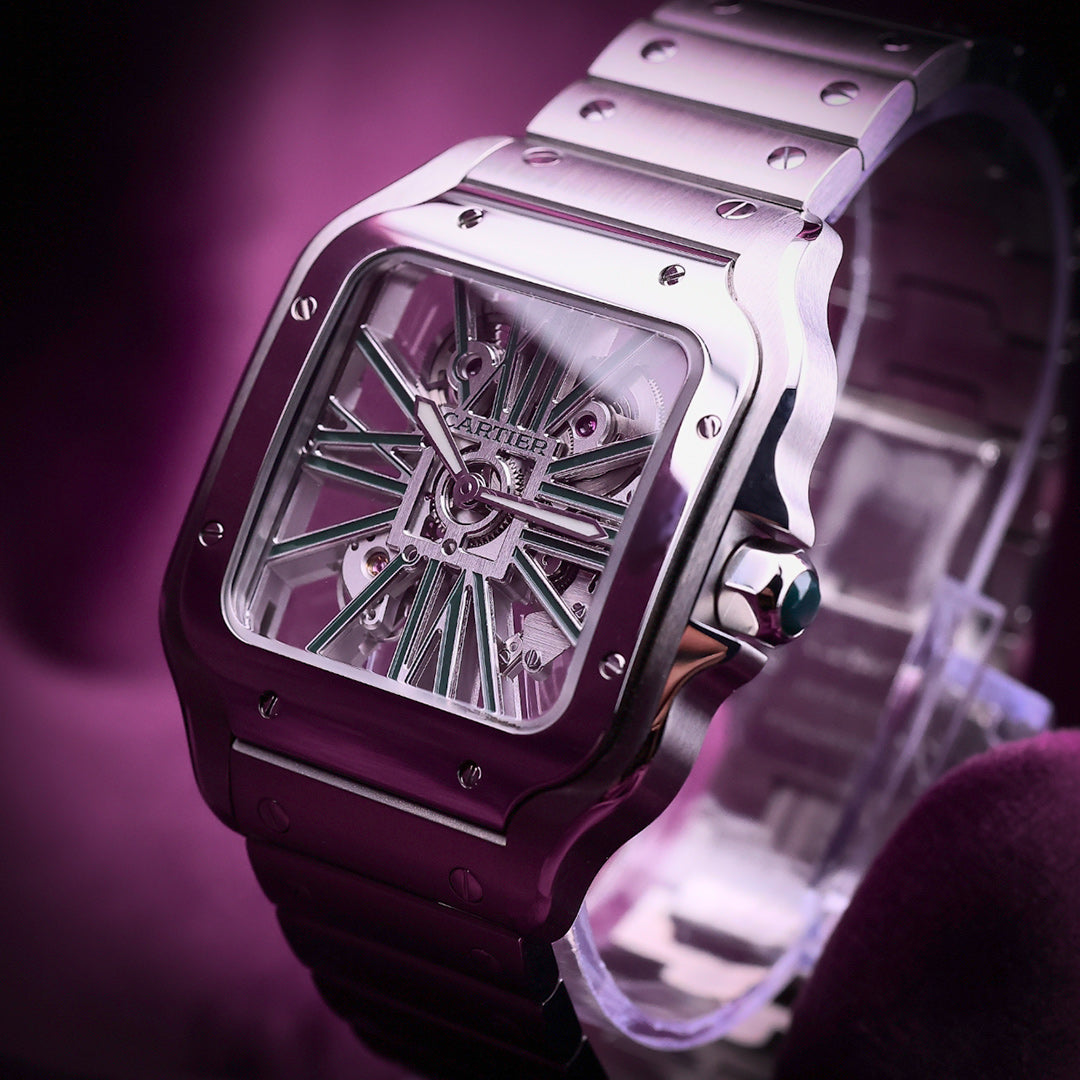 Cartier Santos de Cartier Skeleton Green WHSA0028