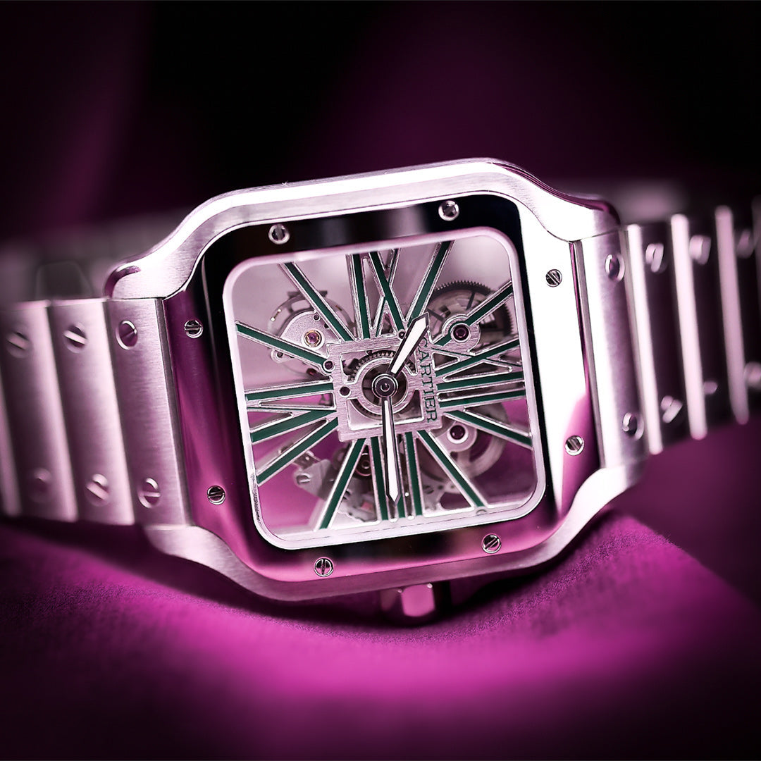 Cartier Santos de Cartier Skeleton Green WHSA0028