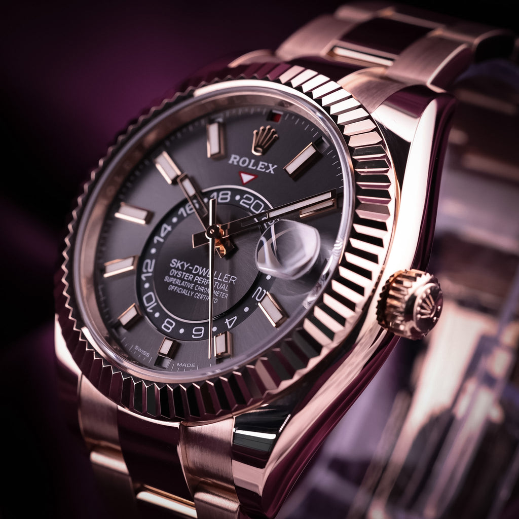 Rolex Sky-Dweller 42mm 18k Everose Gold 326935 Rhodium Dial