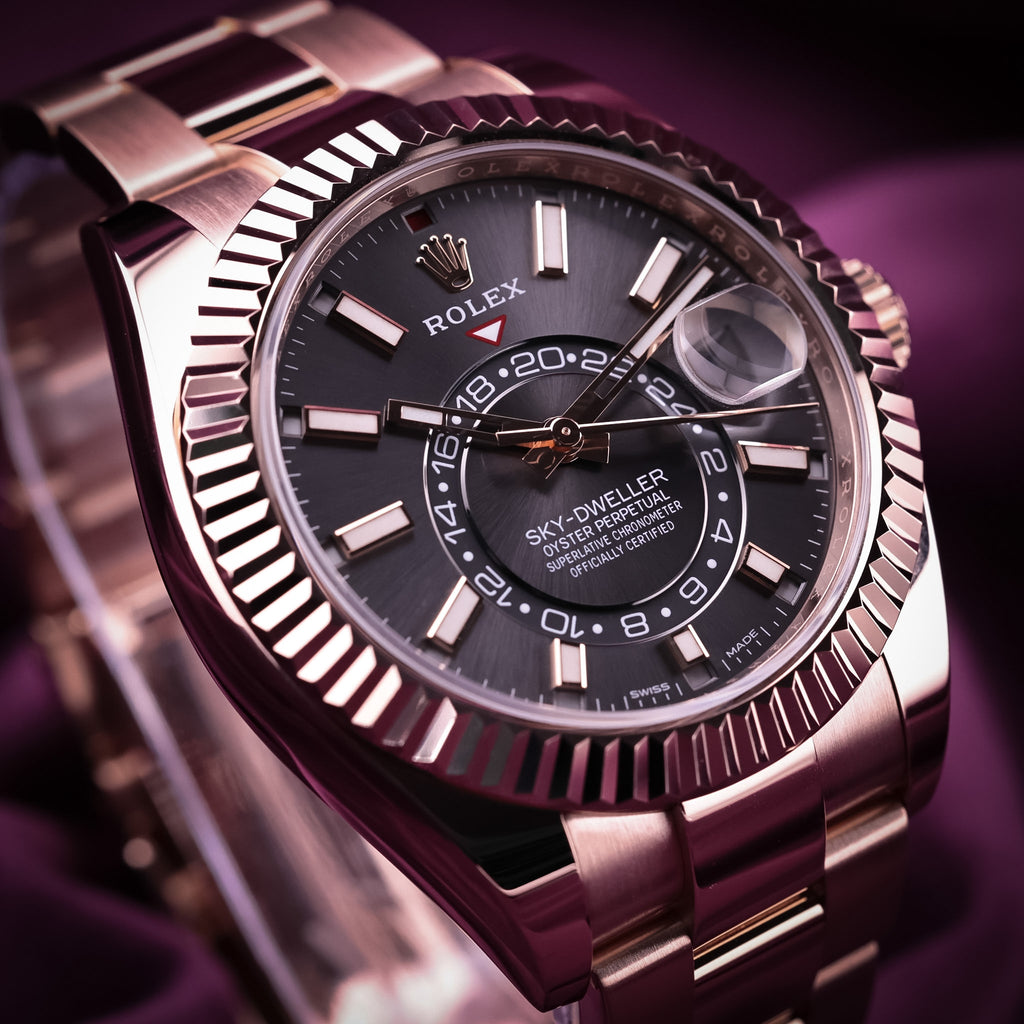 Rolex Sky-Dweller 42mm 18k Everose Gold 326935 Rhodium Dial