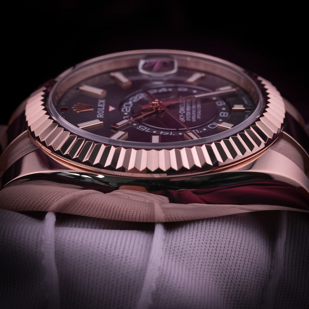 Rolex Sky-Dweller 42mm 18k Everose Gold 326935 Rhodium Dial