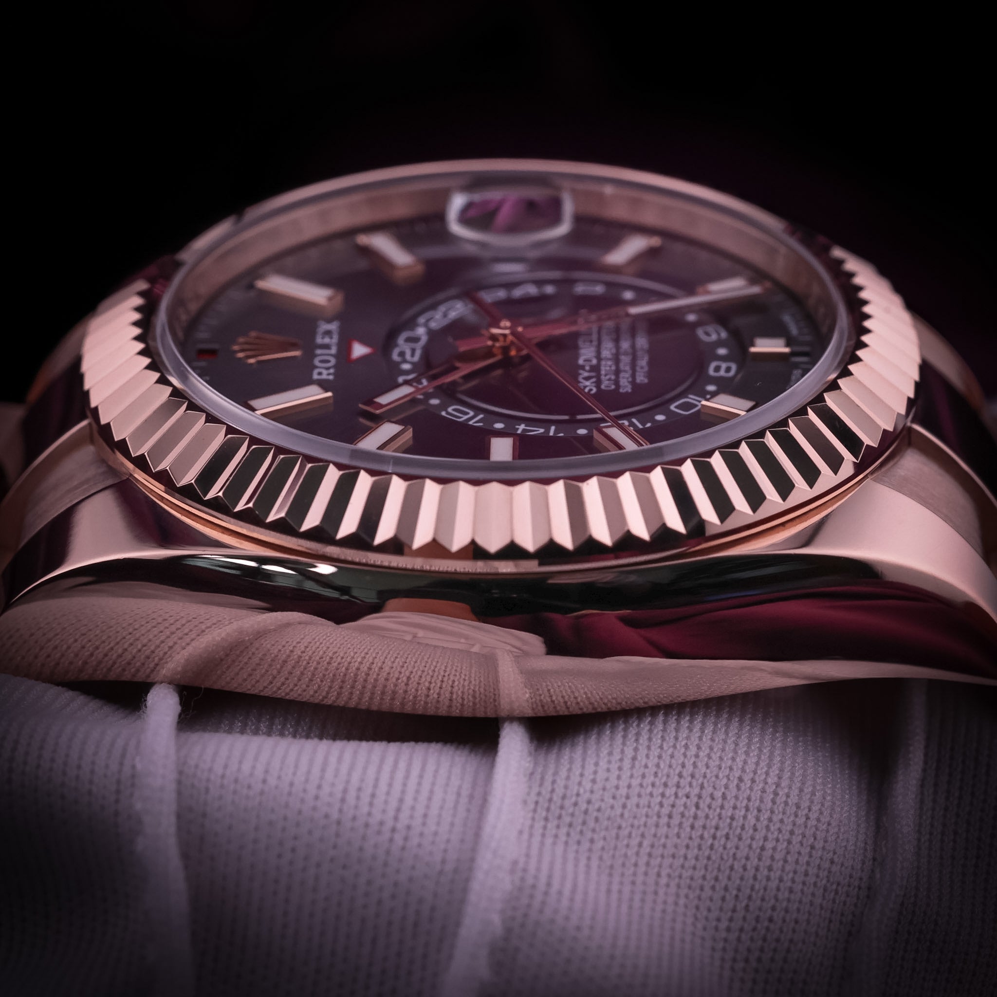 Rolex Sky-Dweller 42mm 18k Everose Gold 326935 Rhodium Dial