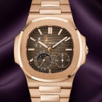 Patek Philippe Nautilus Moon Phases 18k Rose Gold Brown Dial 5712/1R-001