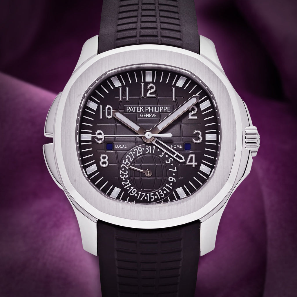 Patek Philippe Aquanaut Travel Time Stainless Steel Black Dial 5164A-001