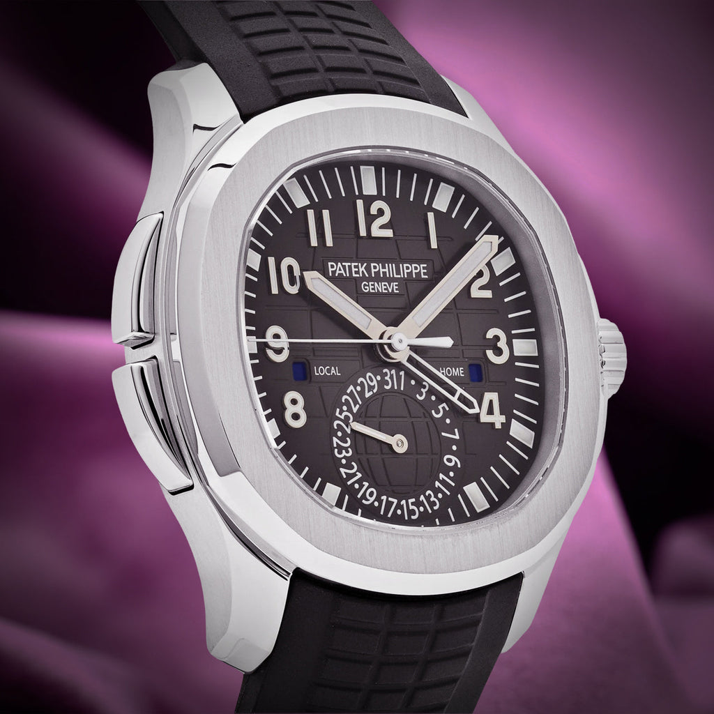 Patek Philippe Aquanaut Travel Time Stainless Steel Black Dial 5164A-001