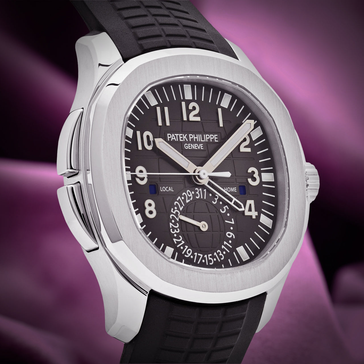 Patek Philippe Aquanaut Travel Time Stainless Steel Black Dial 5164A-001