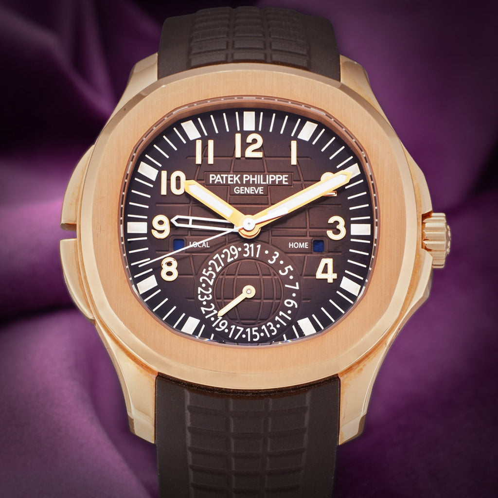 Patek Philippe Aquanaut Travel Time Rose Gold Brown Dial 5164R-001