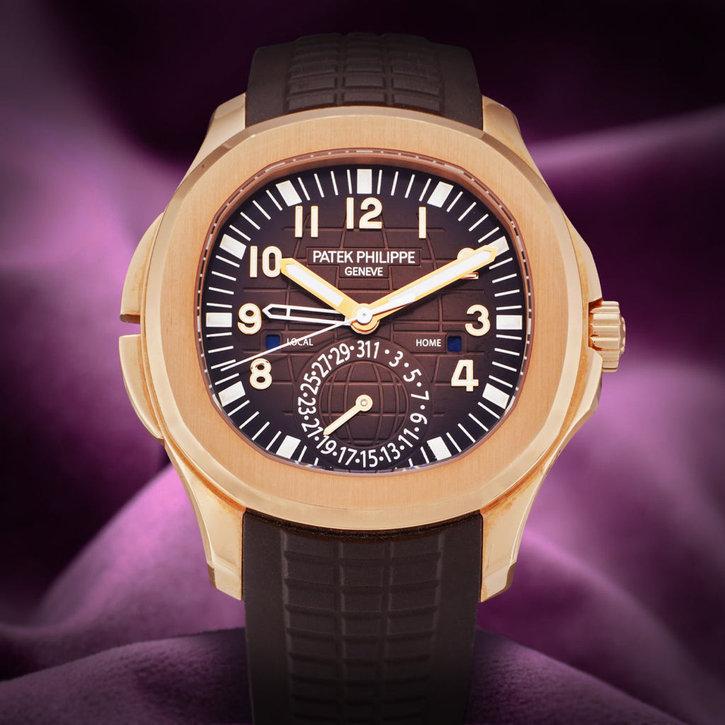Patek Philippe Aquanaut Travel Time Rose Gold Brown Dial 5164R-001