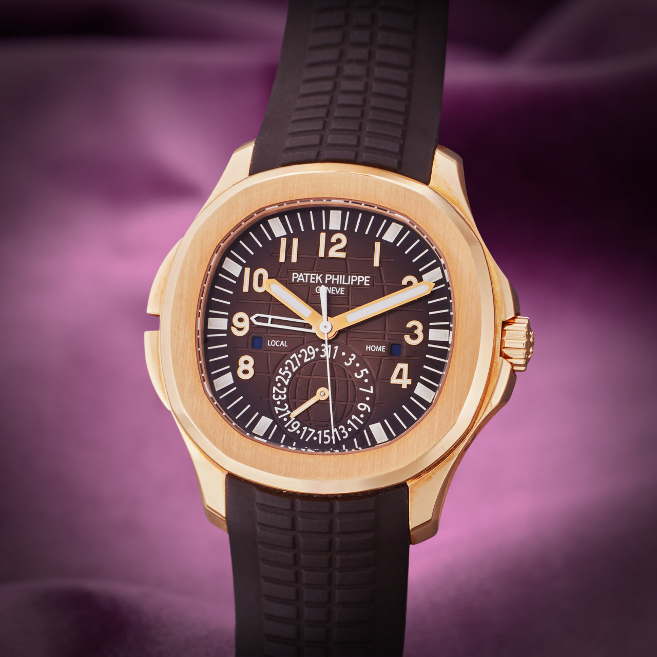 Patek Philippe Aquanaut Travel Time Rose Gold Brown Dial 5164R-001