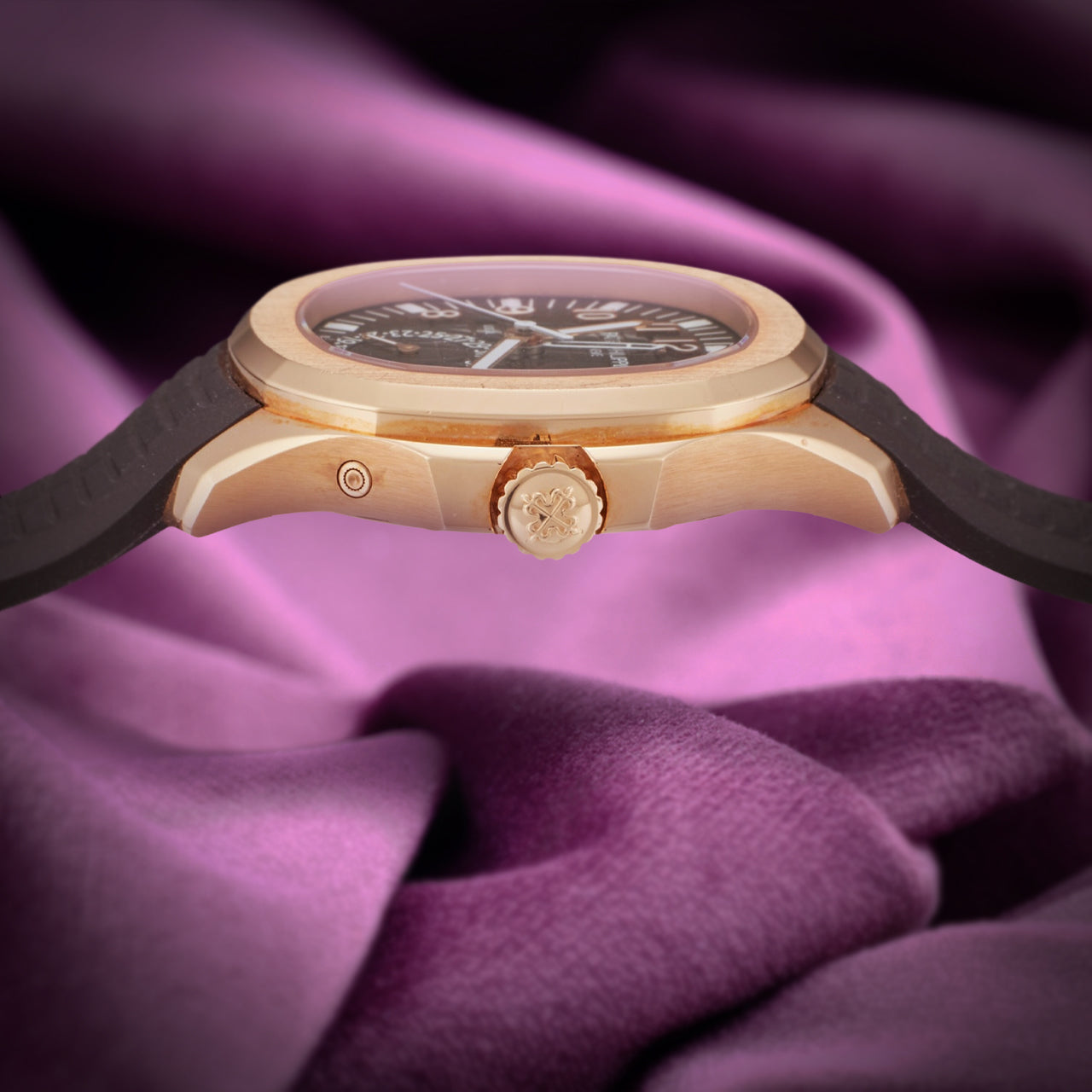 Patek Philippe Aquanaut Travel Time Rose Gold Brown Dial 5164R-001