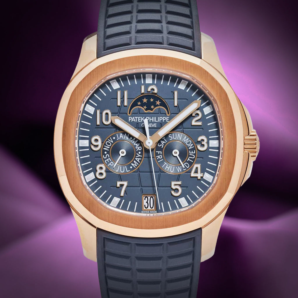 Patek Philippe Aquanaut Annual Calendar Moon Phases Rose Gold BlueGrey 5261R-001