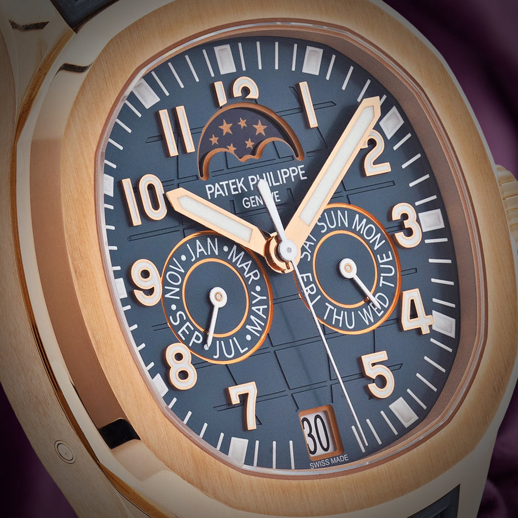 Patek Philippe Aquanaut Annual Calendar Moon Phases Rose Gold BlueGrey 5261R-001