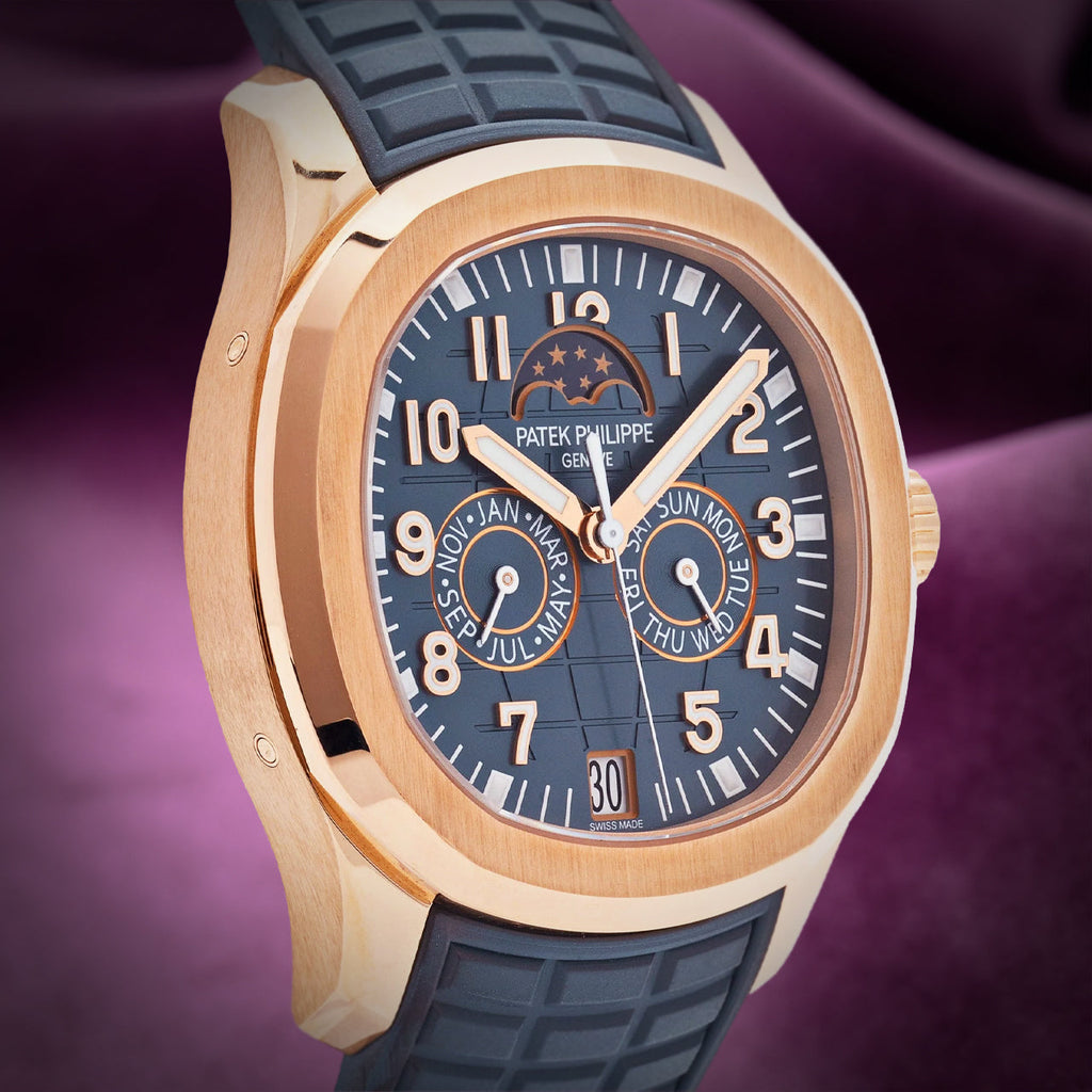 Patek Philippe Aquanaut Annual Calendar Moon Phases Rose Gold BlueGrey 5261R-001