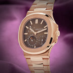 Patek Philippe Nautilus Moon Phases 18k Rose Gold Brown Dial 5712/1R-001