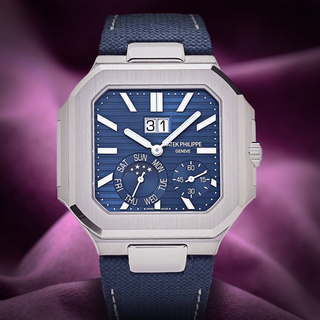 Patek Philippe Cubitus Instantaneous Grand Date Day Moon Phases Blue 5822P-001
