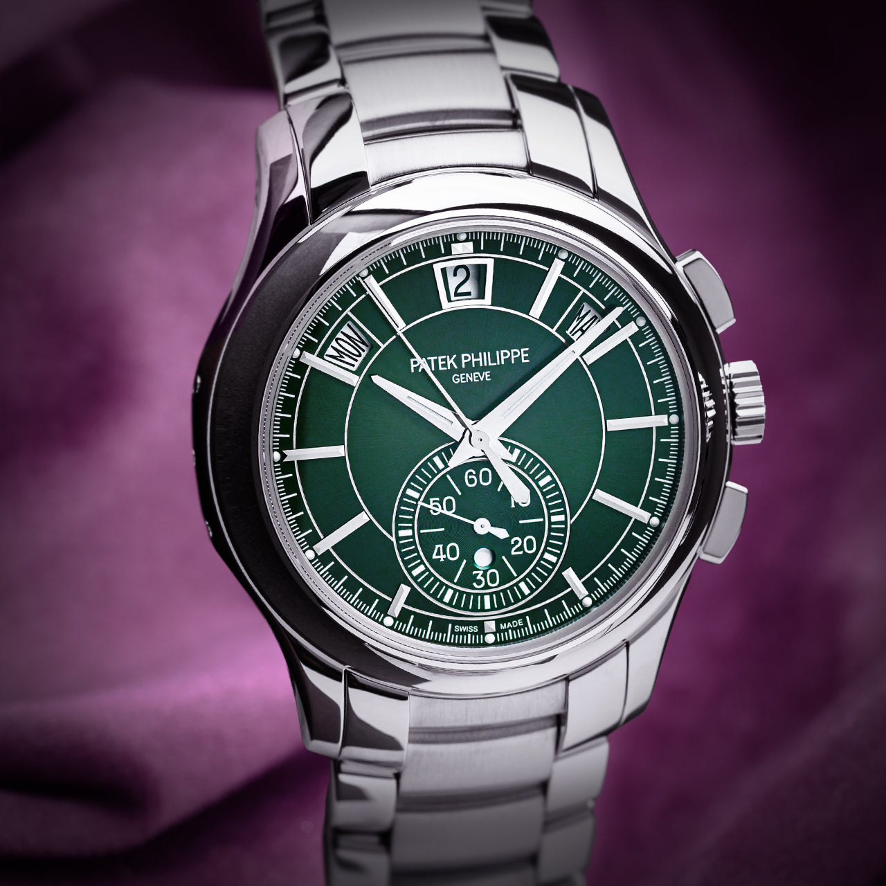Patek Philippe Complications Flyback Annual Calendar White Gold Green 5905/1A-001