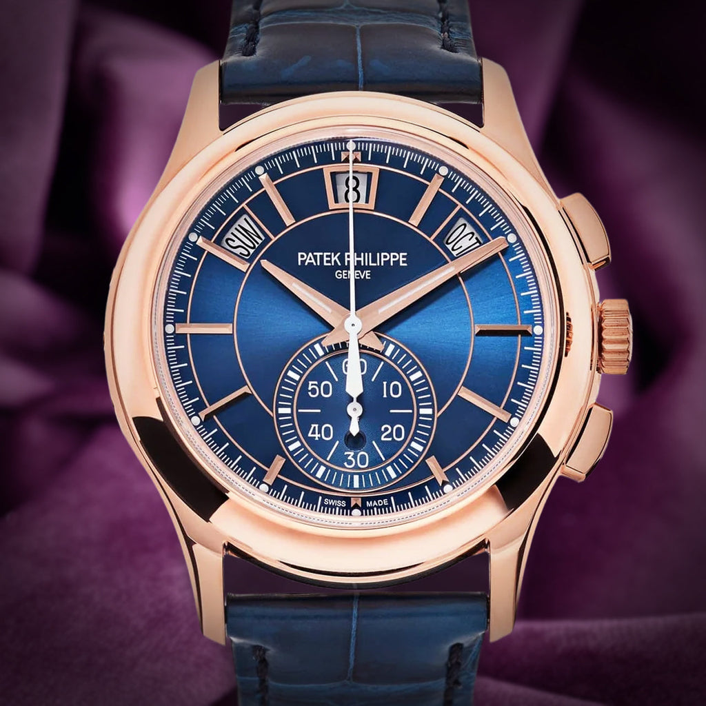 Patek Philippe Complications Flyback Annual Calendar Rose Gold Blue 5905R-010