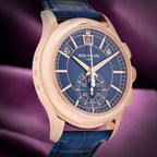 Patek Philippe Complications Flyback Annual Calendar Rose Gold Blue 5905R-010