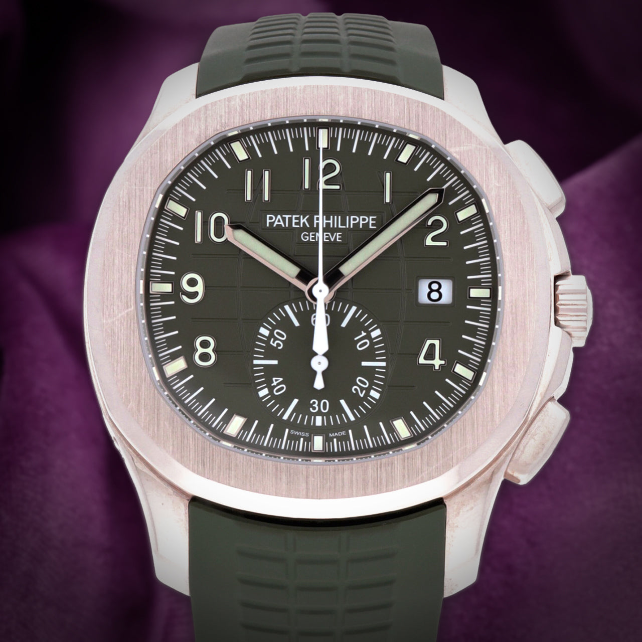 Patek Philippe Aquanaut Flyback Chronograph White Gold Green Dial 5968G-010