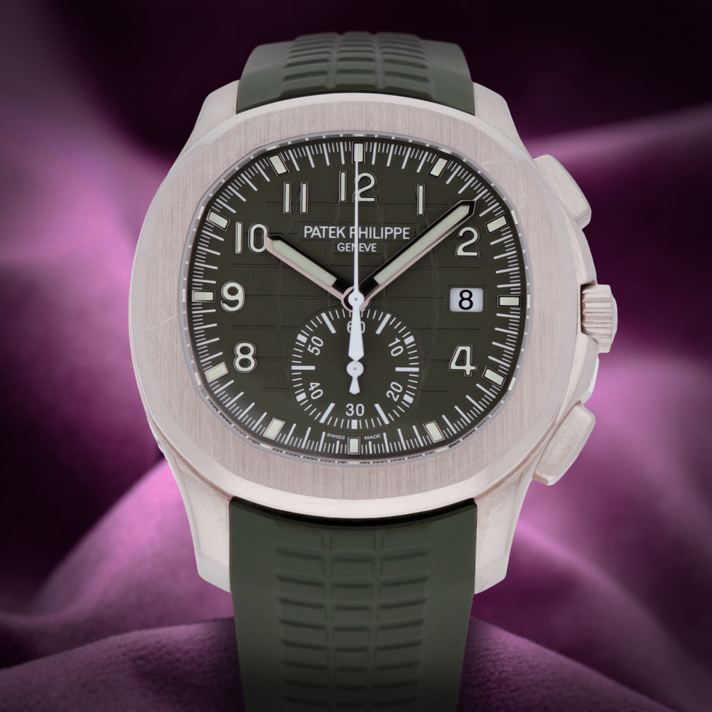 Patek Philippe Aquanaut Flyback Chronograph White Gold Green Dial 5968G-010