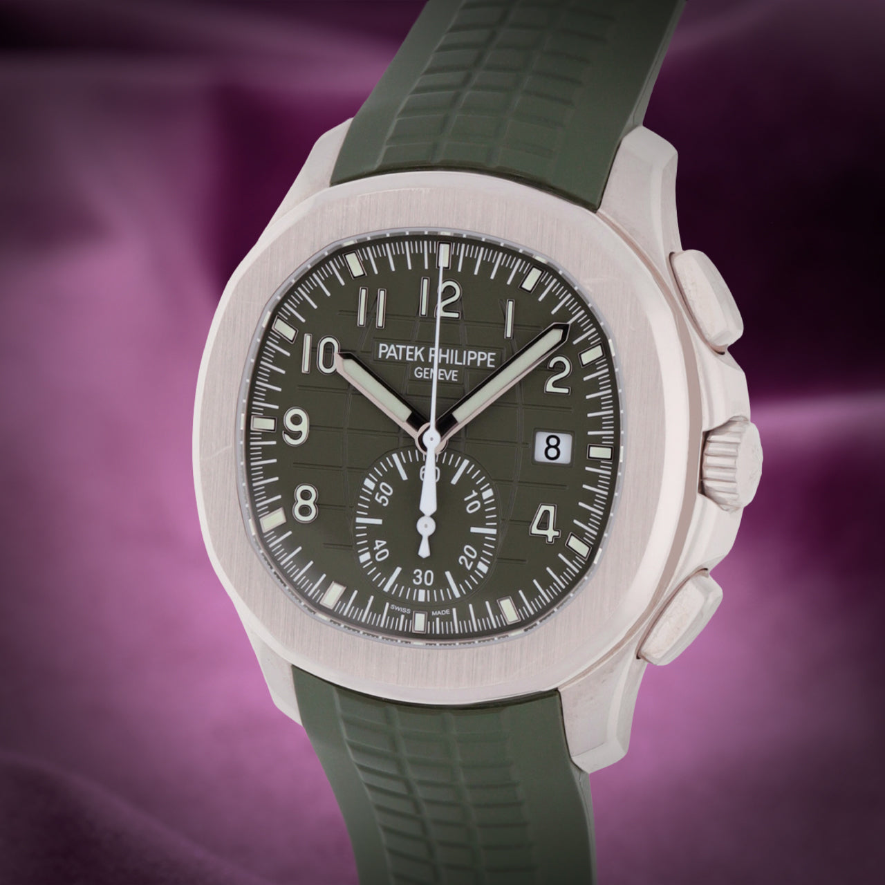 Patek Philippe Aquanaut Flyback Chronograph White Gold Green Dial 5968G-010