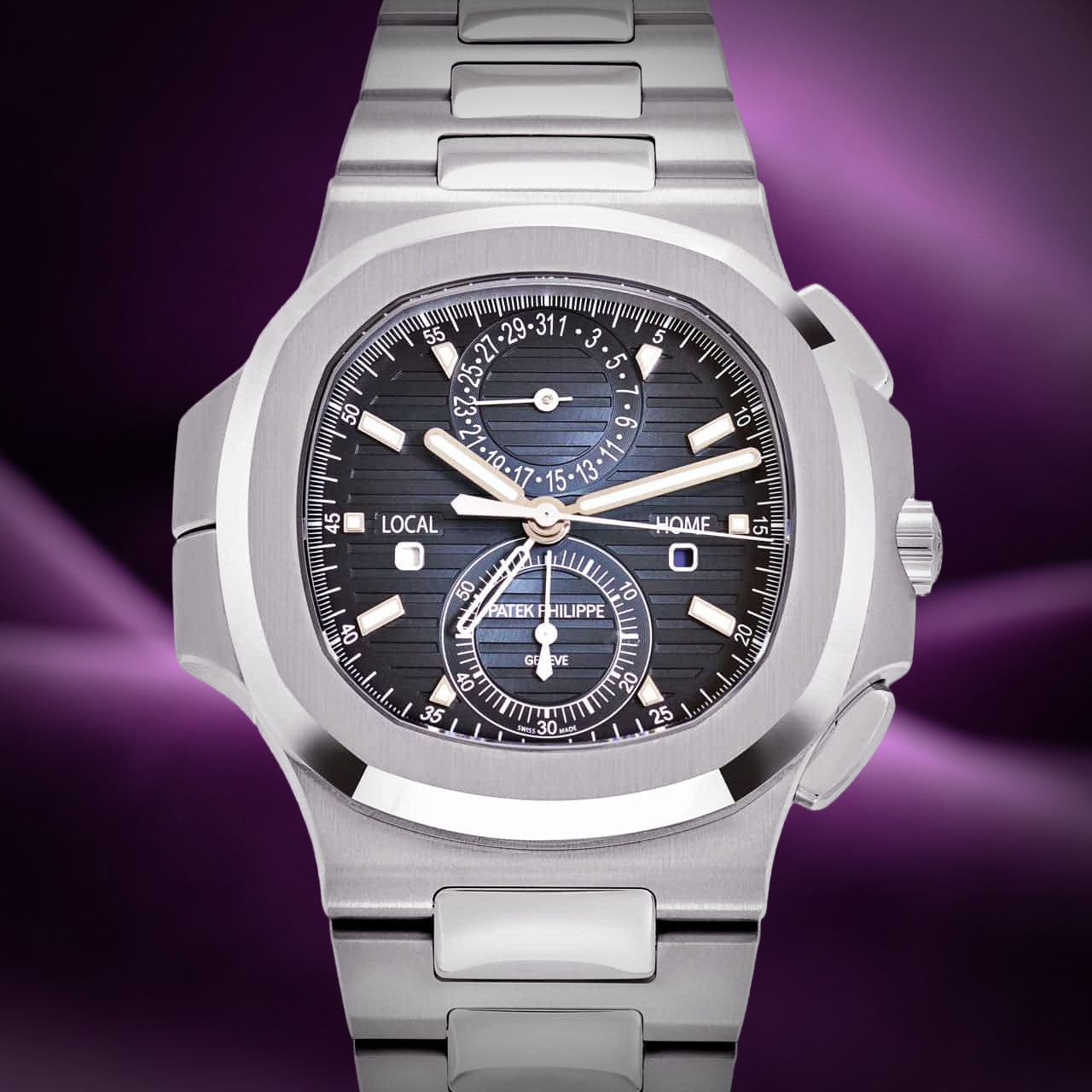 Patek Philippe Nautilus Travel Time Flyback Chronograph Steel Blue 5990/1A-011