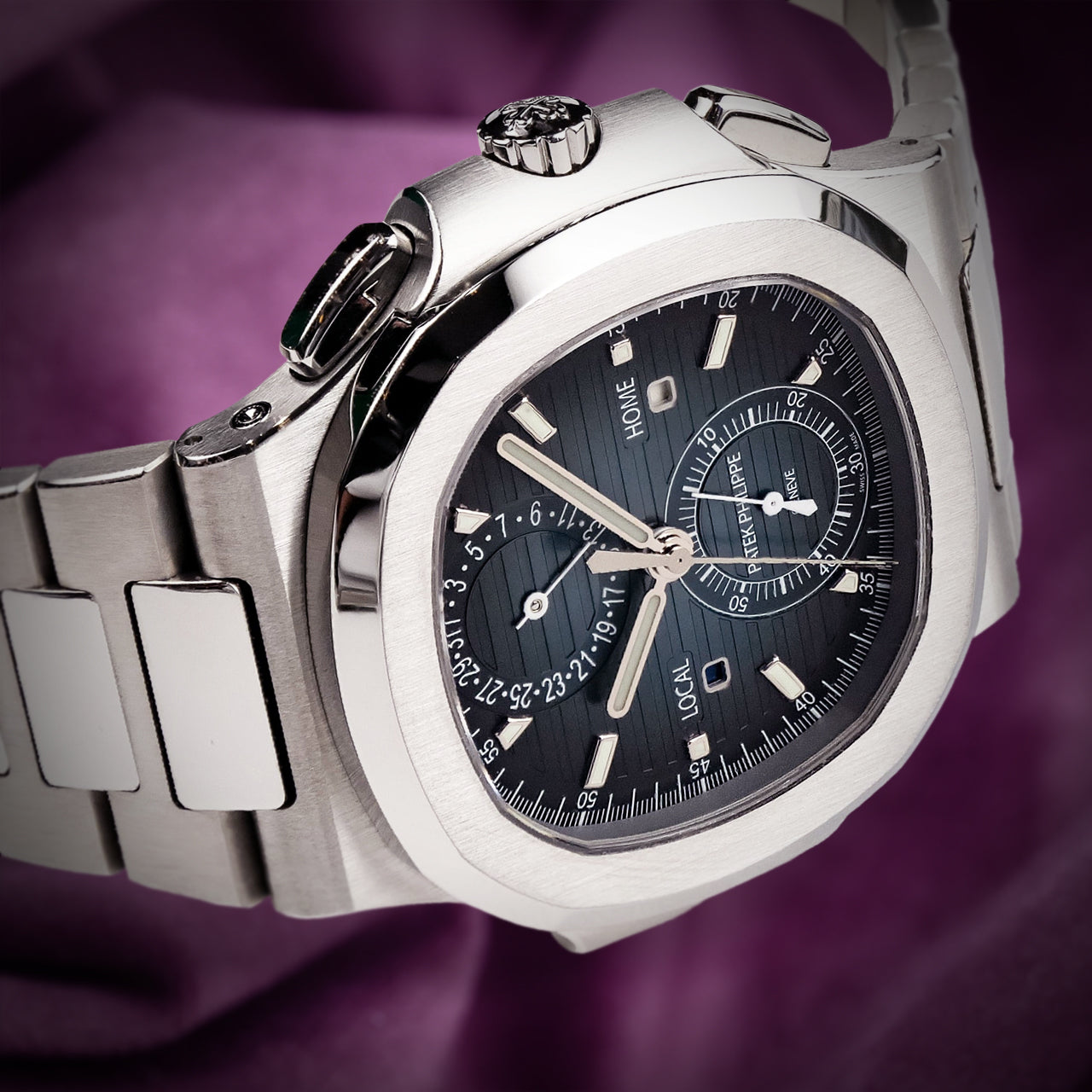 Patek Philippe Nautilus Travel Time Flyback Chronograph Steel Blue 5990/1A-011