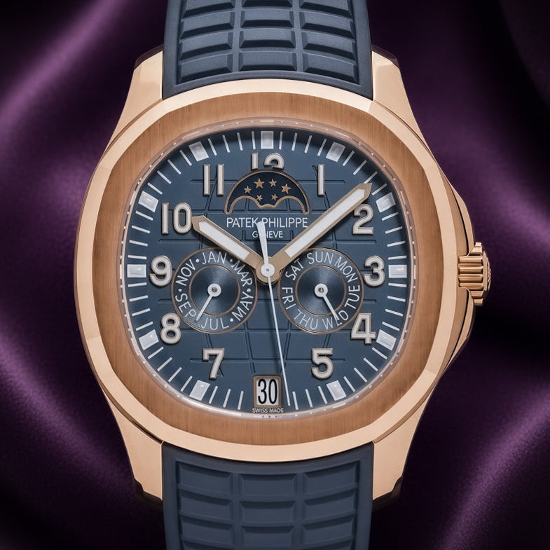 Patek Philippe Aquanaut Annual Calendar Moon Phases Rose Gold BlueGrey 5261R-001