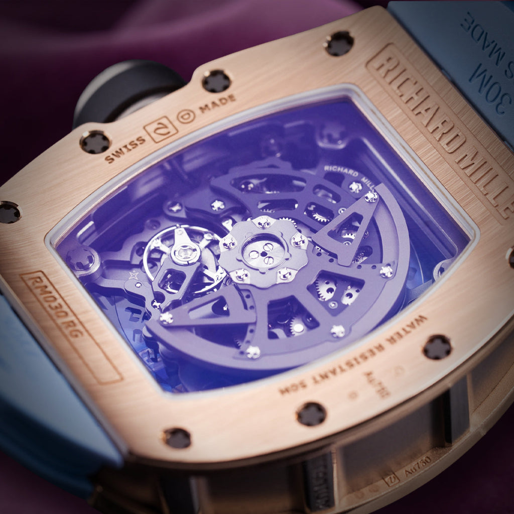 Richard Mille RM 030 Declutchable Rotor Vibrant Blue Strap RM030 RG