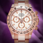 Rolex Daytona 18k Everose Gold Oyster 116505 Ivory White Dial