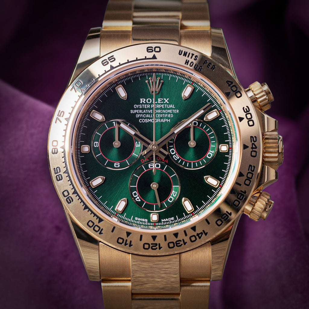 Rolex Daytona John Mayer 18k Yellow Gold Oyster 116508 Green Dial