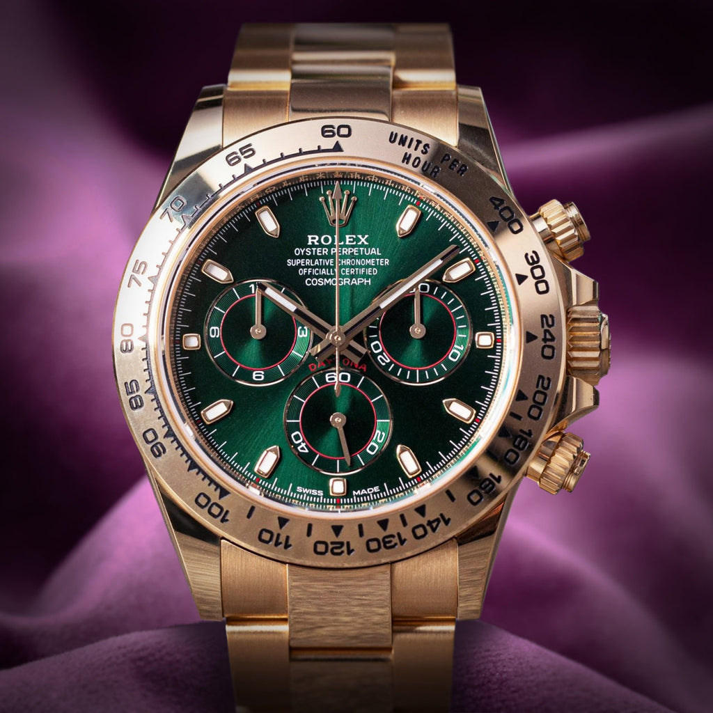 Rolex Daytona John Mayer 18k Yellow Gold Oyster 116508 Green Dial