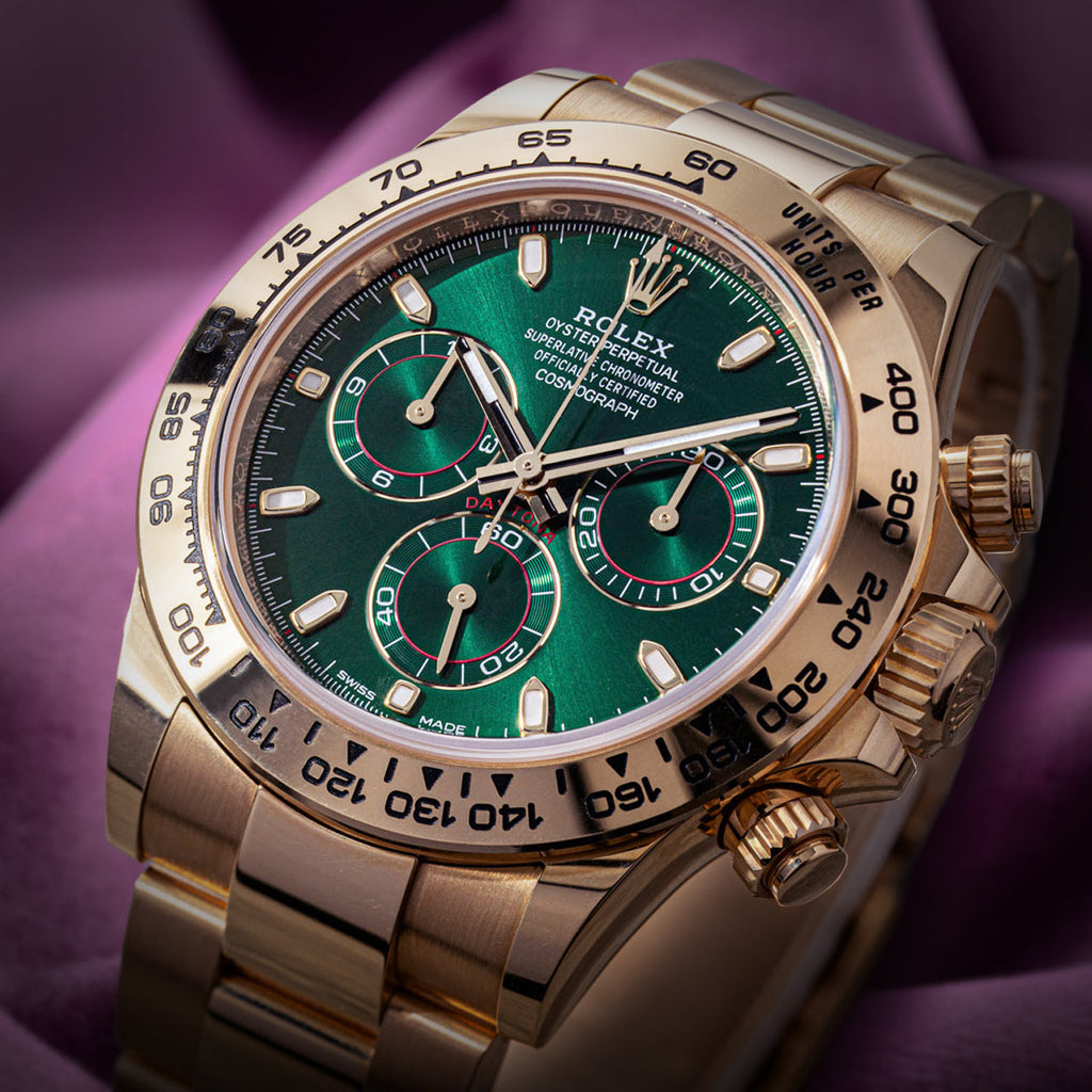 Rolex Daytona John Mayer 18k Yellow Gold Oyster 116508 Green Dial