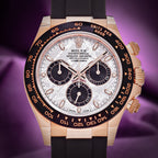 Rolex Daytona 18k Everose Gold Oysterflex 116515LN Meteorite Dial