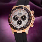 Rolex Daytona 18k Everose Gold Oysterflex 116515LN Meteorite Dial