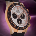 Rolex Daytona 18k Everose Gold Oysterflex 116515LN Meteorite Dial