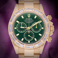 Rolex Daytona John Mayer 18k Yellow Gold Oyster 116568BR Baguette Diamond Bezel