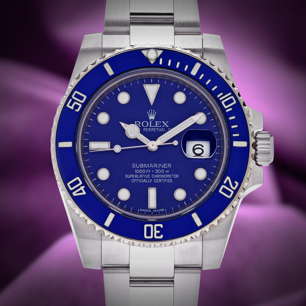 Rolex Submariner Smurf 18k White Gold Oyster 116619LB Blue Dial Blue Bezel