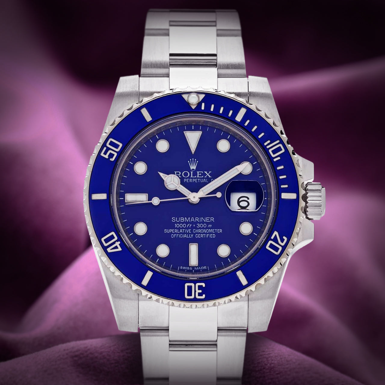 Rolex Submariner Smurf 18k White Gold Oyster 116619LB Blue Dial Blue Bezel