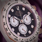 Rolex Daytona 18k Everose Gold Oyster 126505 Black Diamond Dial