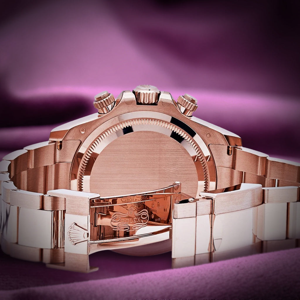 Rolex Daytona 18k Everose Gold Oyster 126505 Black Diamond Dial