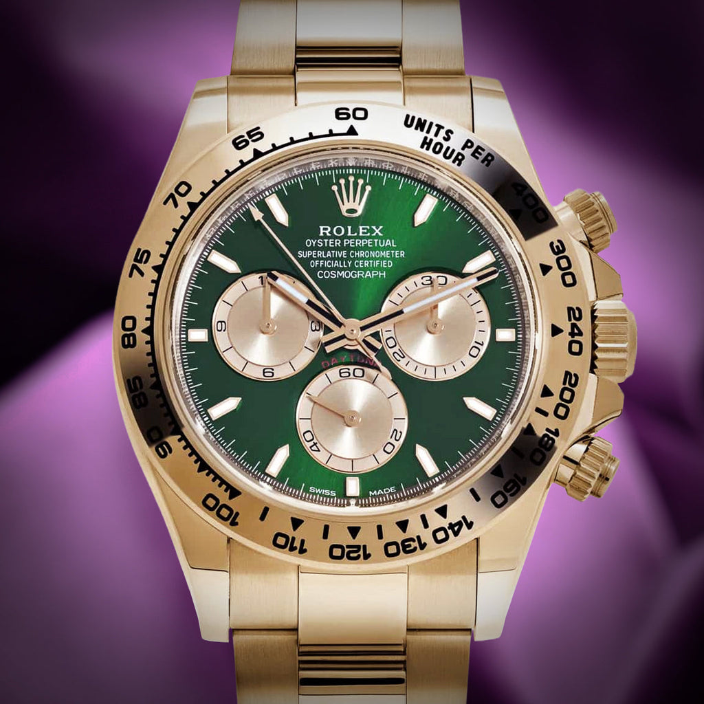 Rolex Daytona John Mayer 2.0 18k Yellow Gold Oyster 126508 Green and Golden Dial
