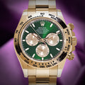 Rolex Daytona John Mayer 2.0 18k Yellow Gold Oyster 126508 Green and Golden Dial