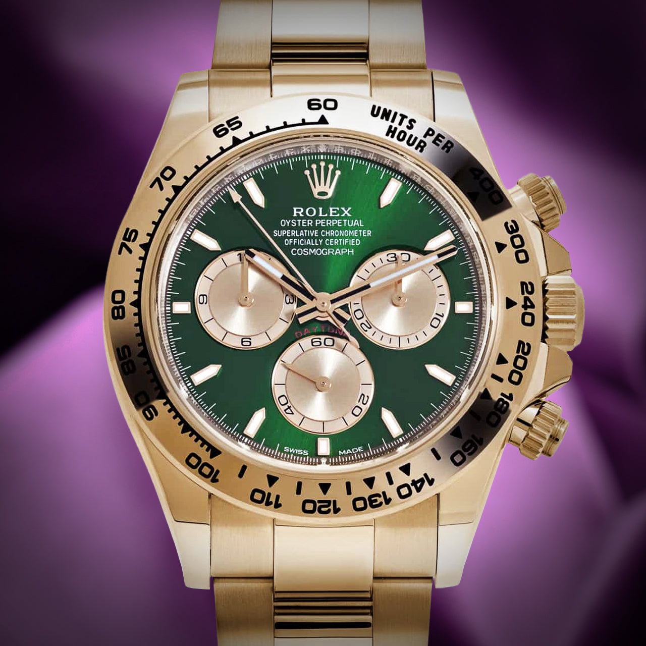 Rolex Daytona John Mayer 2.0 18k Yellow Gold Oyster 126508 Green and Golden Dial