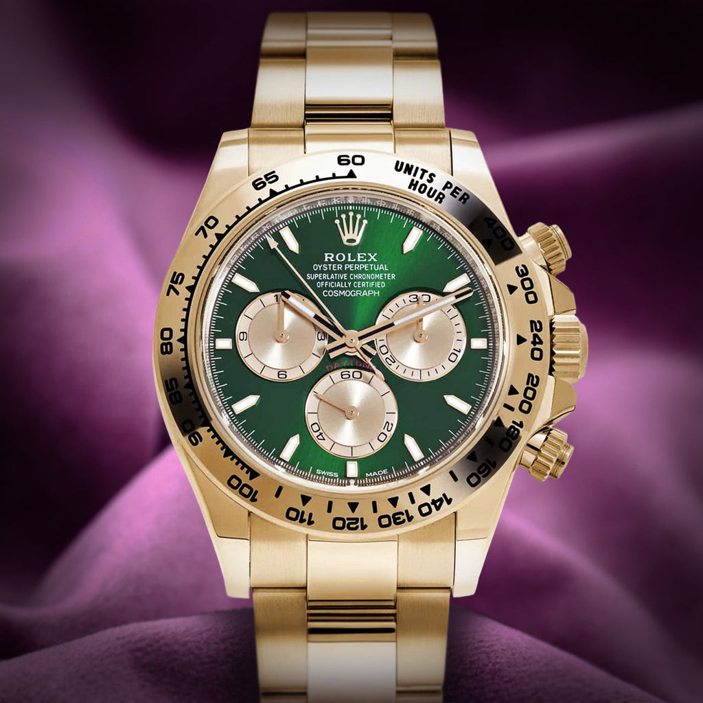Rolex Daytona John Mayer 2.0 18k Yellow Gold Oyster 126508 Green and Golden Dial