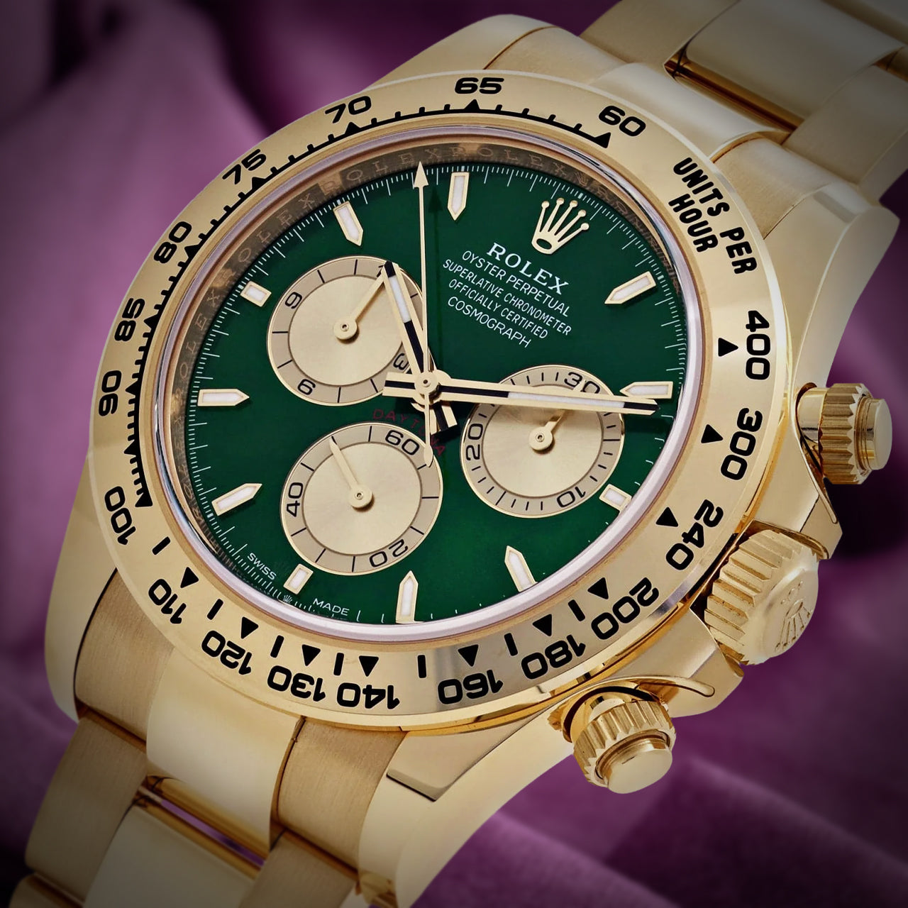 Rolex Daytona John Mayer 2.0 18k Yellow Gold Oyster 126508 Green and Golden Dial