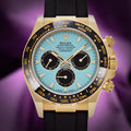 Rolex Daytona Tiffany 18k Yellow Gold Oysterflex 126518LN Turquoise Dial